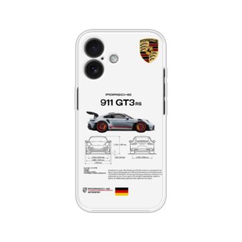 White Edition Porsche GT3 RS Diagram Soft Silicone Case