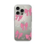Pink Ribbon Pattern Cute Printed Clear Silicone Case