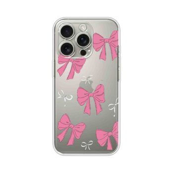 Pink Ribbon Pattern Cute Printed Clear Silicone Case