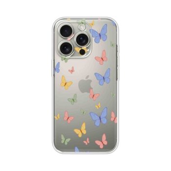 Pastel Butterfly Abstract Pattern Printed Clear Silicone Case