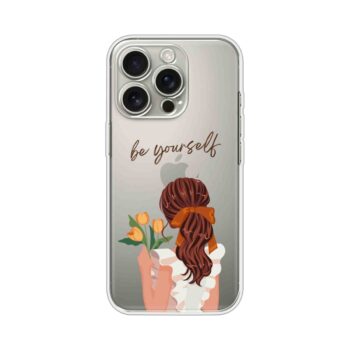 Be Yourself Floral Girl Illustration Printed Clear Silicone Case