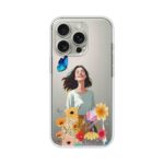 Smiling Girl Floral Aesthetic Printed Clear Silicone Case