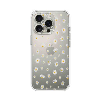 White Daisy Floral Pattern Printed Clear Silicone Case