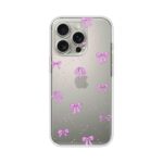 Purple Ribbon Cute Pattern Printed Clear Silicone Case