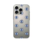 Blue Evil Eye Pattern Printed Clear Silicone Case