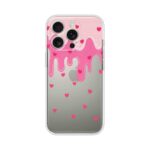 Pink Drip Hearts Cute Pattern Printed Clear Silicone Case