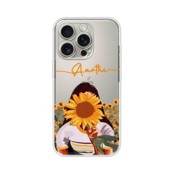 Sunflower Face Aesthetic Custom Name Silicone Case