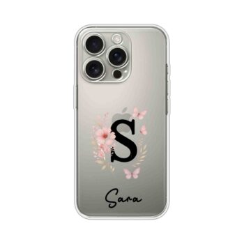 Floral Cat Silhouette Butterfly Aesthetic Custom Name Silicone Case