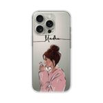 Coffee Lover Girl Aesthetic Custom Name Silicone Case