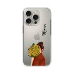 Yellow Mimosa Flower Girl Aesthetic Custom Name Silicone Case
