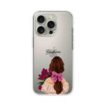 Pink Bow Tulip Girl Custom Name Silicone Case