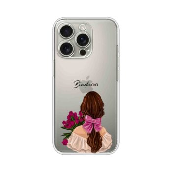 Pink Bow Tulip Girl Custom Name Silicone Case