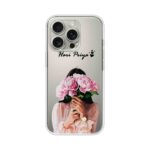 Peony Blossom Portrait Custom Name Silicone Case