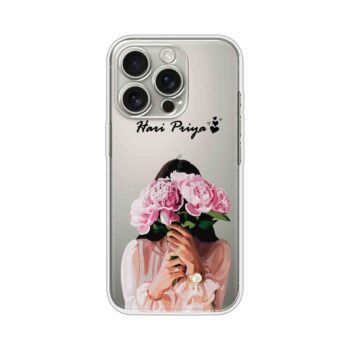 Peony Blossom Portrait Custom Name Silicone Case
