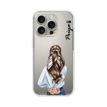 Scarf & Roses Back View Custom Name Silicone Case