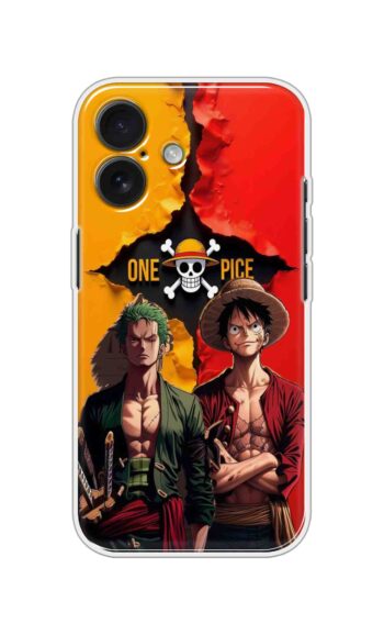 One Piece Luffy & Zoro Split Fire Anime Printed Silicone Case