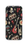Retro Rock Music Collage Printed Silicone Case