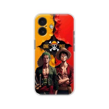 One Piece Luffy & Zoro Split Fire Anime Printed Silicone Case
