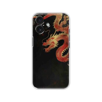 Red & Gold Dragon Art Printed Silicone Case