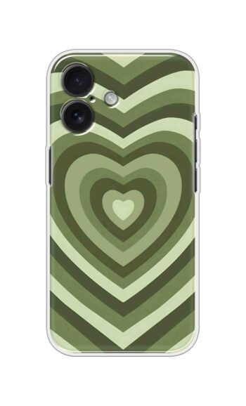 Olive Green Heart Pattern Soft Silicone Case