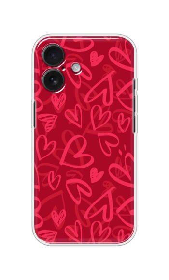 Pink Heart Doodle Art Soft Silicone Case