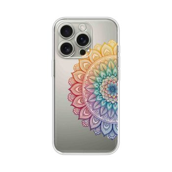 Rainbow Mandala Art Clear Soft Silicone Case